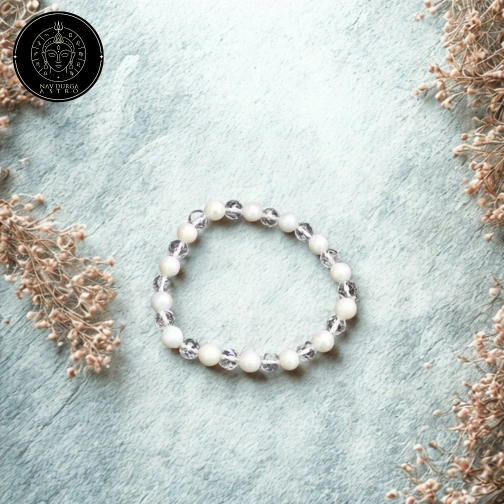 White Pearl & Crystal Bracelet - To Bring Honor & More Friends